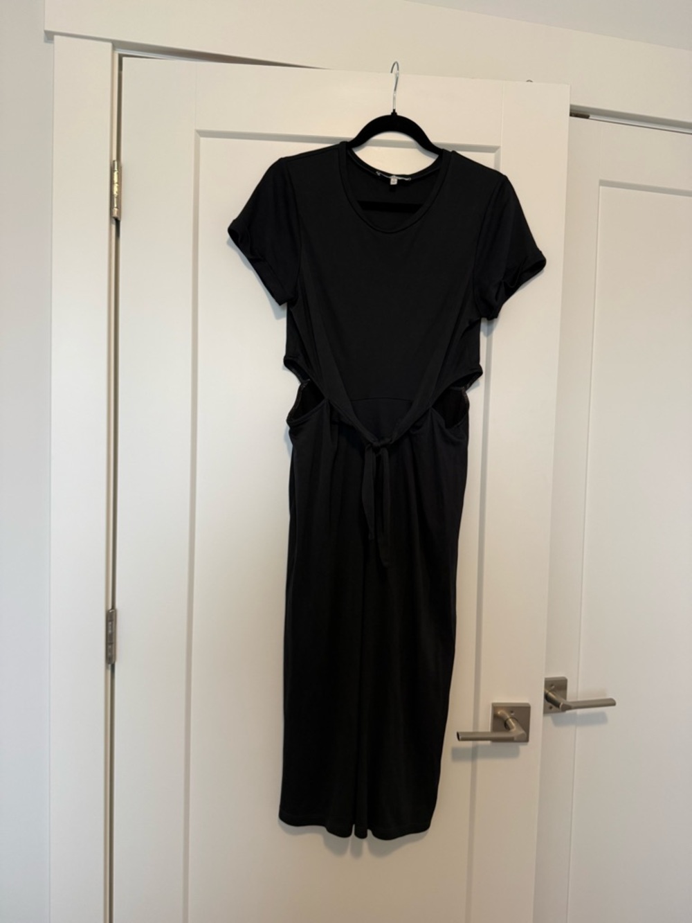 Heartloom Black Cutout Tie-Waist Midi Dress